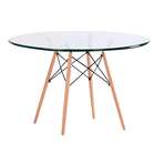 Mesa De Cozinha Redonda Com Tampo De Vidro Well Incolor E Nat