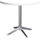 Mesa De Cozinha Redonda Scarlet Branca E Cromada 90 Cm