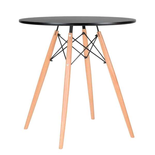 Mesa De Cozinha Redonda Well Preta 70 Cm