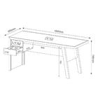 Mesa De Escritório 1,63m Com 2 Gavetas Tecno Mobili  - Rústi