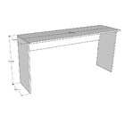 Mesa De Escritório 150x44cm  Branco