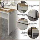 Mesa De Escritório 160cm Com Tampo Duplo Oslo