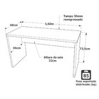 Mesa De Escritório 1.60x60 Tampo 30mm Netmobil - Preto