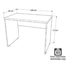 Mesa De Escritório 1m Tampo 30mm Netmobil - Preto