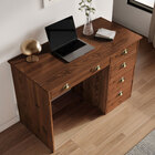 Mesa De Escritório 5 Gavetas 115 Cm Home Office Madeira Casta