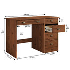 Mesa De Escritório 5 Gavetas 115 Cm Home Office Madeira Casta