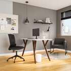 Mesa De Escritório Alphaville Off White E Amêndoa