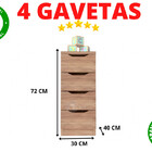 Mesa De Escritório C/ Gaveteiro 4 Gavetas Cor Mel Kit Moderno