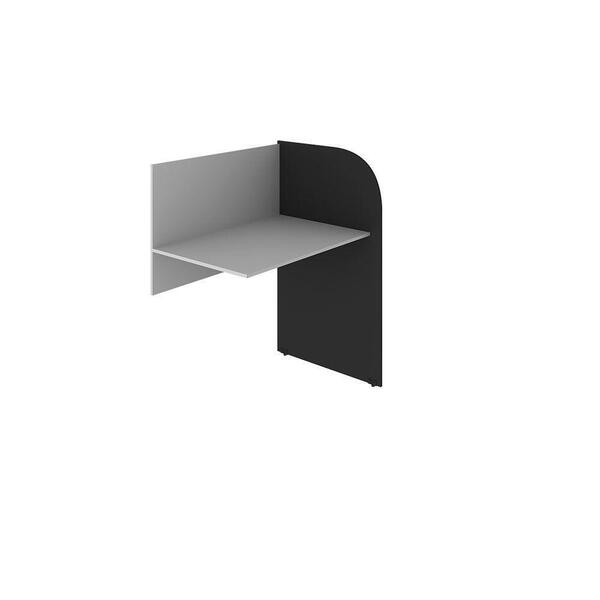 Mesa De Escritório Call Center Completo Cinza Com Preto