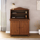 Mesa De Escritório Colonial Retrátil Secretária Madeira Casta