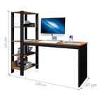 Mesa De Escritório Com 4 Prateleiras Dublin Preto Canela