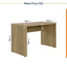 Mesa De Escritório Com Canaleta Para Fios Ficus 120cm Cabecas