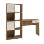 Mesa De Escritório Com Estante América 1 Gv Pinho E Off White