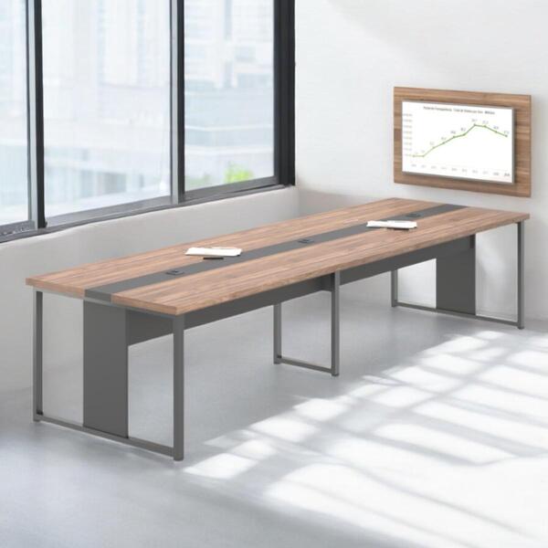 Mesa De Escritório Com Painel Tv 40" Leeds  Noce Preto