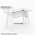 Mesa De Escritório Com Tampo De Vidro - Tecno Mobili - Branco