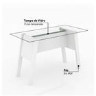 Mesa De Escritório Com Tampo De Vidro - Tecno Mobili - Branco