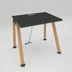 Mesa De Escritório Com Tomada 90cm Tecnoflex Preto