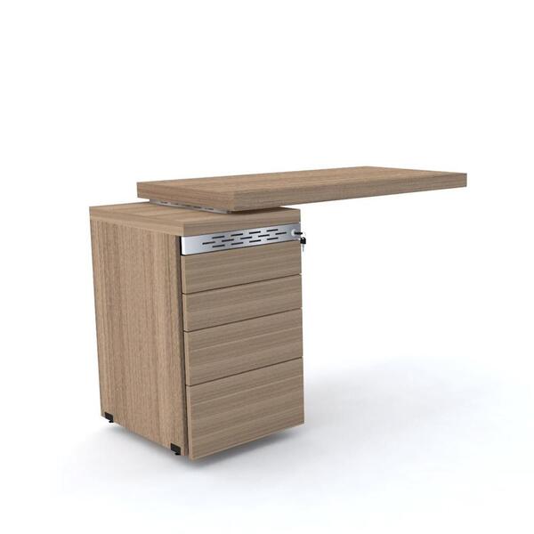 Mesa De Escritório Complemento 106 X 50 Cm Pé Gaveteiro 4 Gav