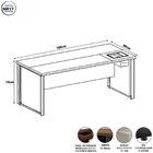 Mesa De Escritório Diretor Com Caixa De Tomadas E Porta Objet