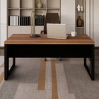 Mesa De Escritório Diretor Com Tampo 170cm Preto E Marrom Yes