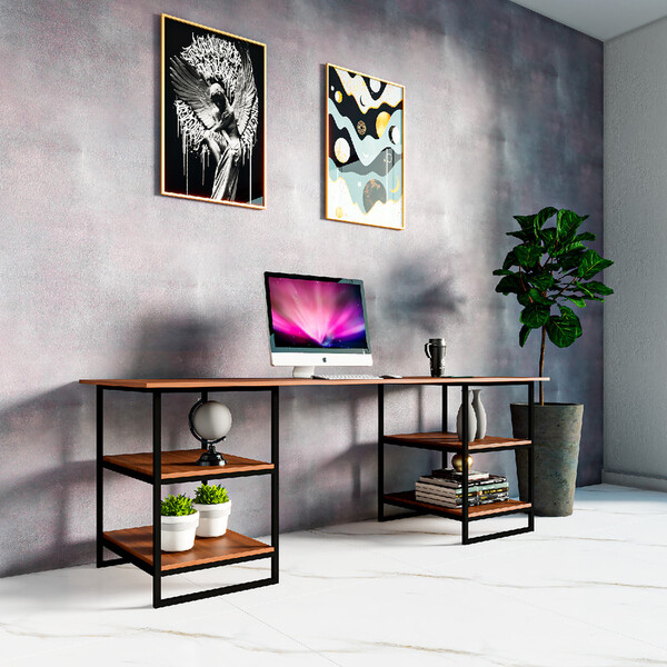 Mesa De Escritorio E Quarto Gamer Estilo Industrial Home Offi