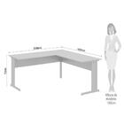 Mesa De Escritório Em L 160cm Web Office Cinza