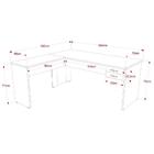 Mesa De Escritório Em L 160x160 2 Gavetas Nogal/preto Ônix