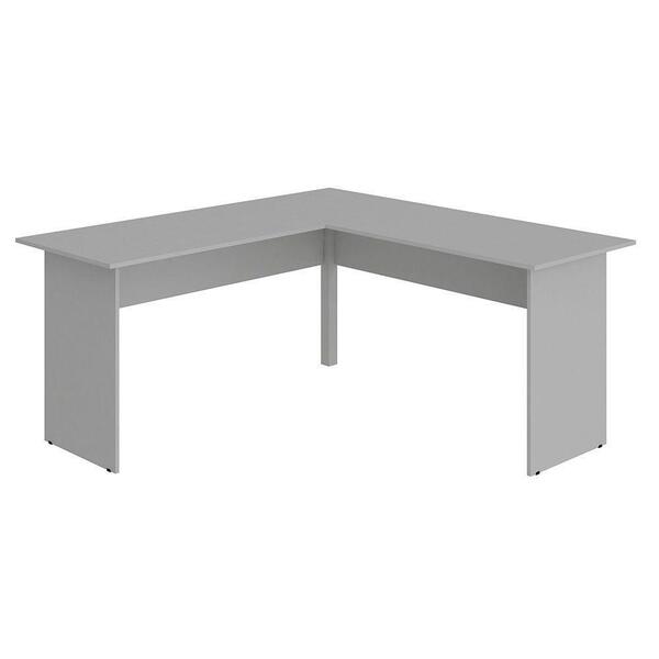 Mesa De Escritório Em L 160x160 Cm Cinza Com Cinza