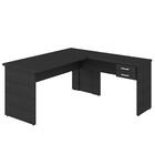 Mesa De Escritório Em L 160x160 Work Preto Ônix Mpozenato
