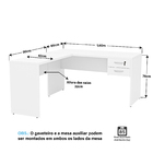Mesa De Escritório Em L 1.60x1.50 Com Gaveteiro Tampo 30mm Ne