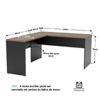 Mesa De Escritório Em L 1.60x1.50 Netmobil Tampo 30mm - Nogal