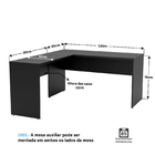 Mesa De Escritório Em L 1.60x1.50 Netmobil Tampo 30mm - Preto