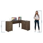 Mesa De Escritório Em L 2 Gavetas 3 Portas Havana Notável Nog
