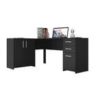 Mesa De Escritório Em L 2 Gavetas 3 Portas Havana Notável Pre