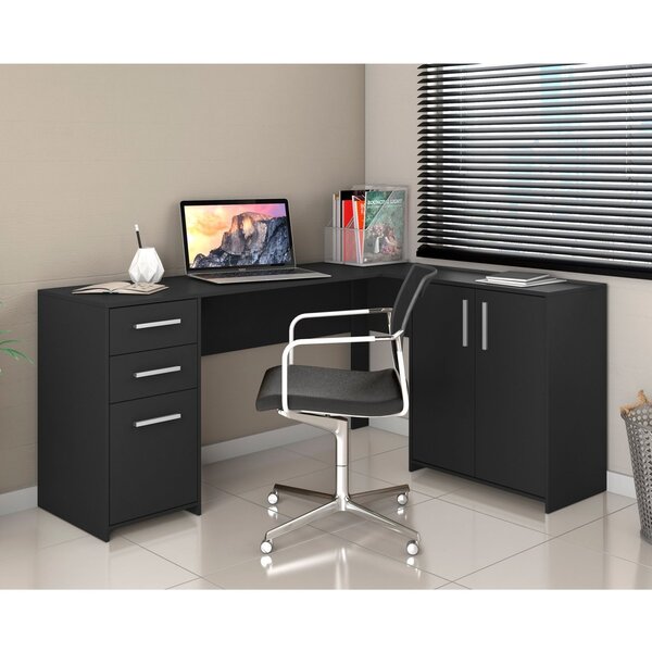 Mesa De Escritório Em L 2 Gavetas 3 Portas Office Nt 2005  Pr