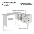 Mesa De Escritório Em L 3 Gavetas Branco Lisboa Madesa