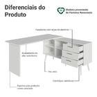Mesa De Escritório Em L 3 Gavetas Branco Lisboa Madesa