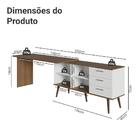 Mesa De Escritório Em L 3 Gavetas Branco/rustic Lisboa Madesa