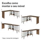 Mesa De Escritório Em L 3 Gavetas Branco/rustic Lisboa Madesa