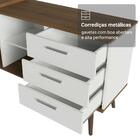 Mesa De Escritório Em L 3 Gavetas Branco/rustic Lisboa Madesa