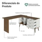 Mesa De Escritório Em L 3 Gavetas Branco/rustic Lisboa Madesa