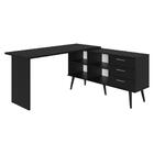 Mesa De Escritório Em L 3 Gavetas Preto Lisboa Madesa