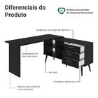 Mesa De Escritório Em L 3 Gavetas Preto Lisboa Madesa