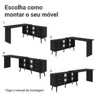 Mesa De Escritório Em L 3 Gavetas Preto Lisboa Madesa