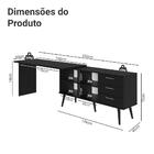 Mesa De Escritório Em L 3 Gavetas Preto Lisboa Madesa
