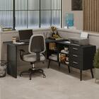 Mesa De Escritório Em L 3 Gavetas Preto Lisboa Madesa