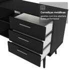 Mesa De Escritório Em L 3 Gavetas Preto Lisboa Madesa