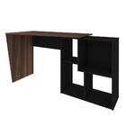 Mesa De Escritório Em L 4 Nichos Illinois Ipê Preto