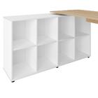 Mesa De Escritório Em L 8 Nichos Dakota Carvalho Branco