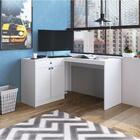 Mesa De Escritório Em L Com 2 Portas E 1 Gaveta Branco